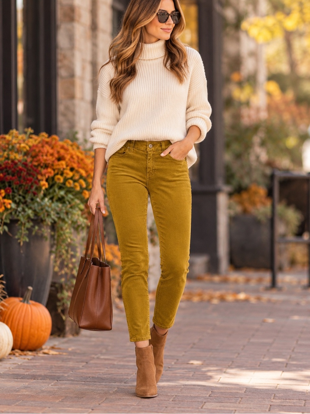 CAbi Jeans Skinny Corduroy Pants Size 6 Gold Mustard Stretch Style 3197